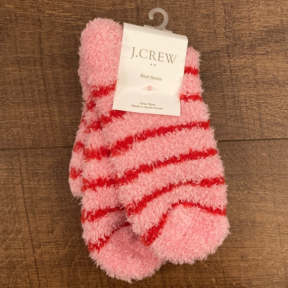 J. Crew Accessories - J. Crew Fuzzy Striped Boot Socks NEW w/ Tags